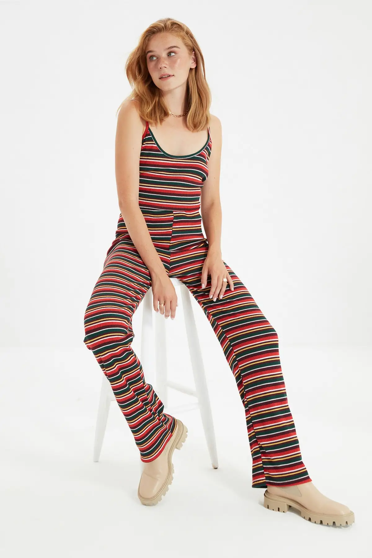 

Trendyol Striped and Ribbed Knit Pants TWOAW22PL0078
