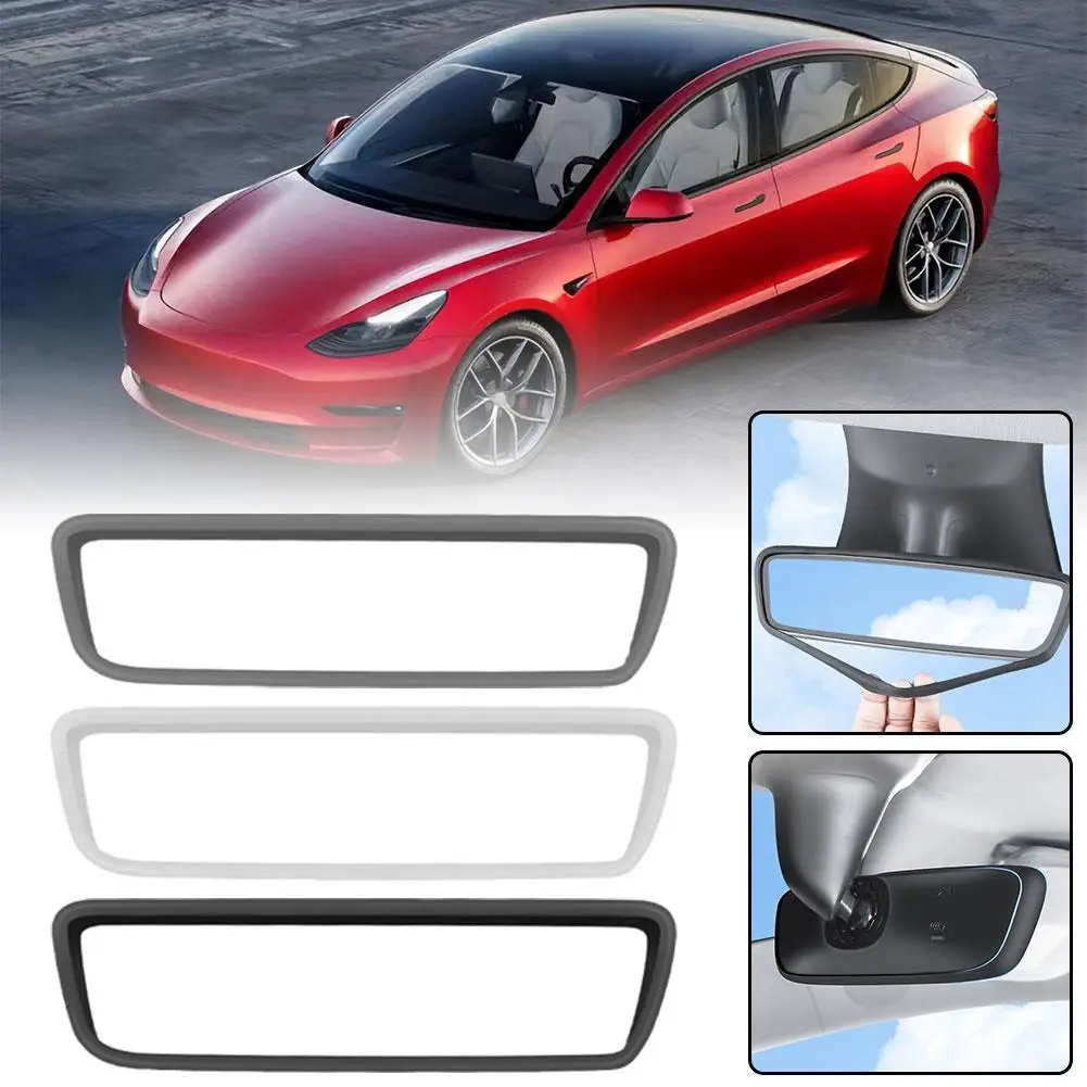 

Защитная крышка для зеркала заднего вида Tesla Model 3/Y, силиконовая рамка, защита для фотографий, аксессуары для экрана 2023 2022 2021 2020
