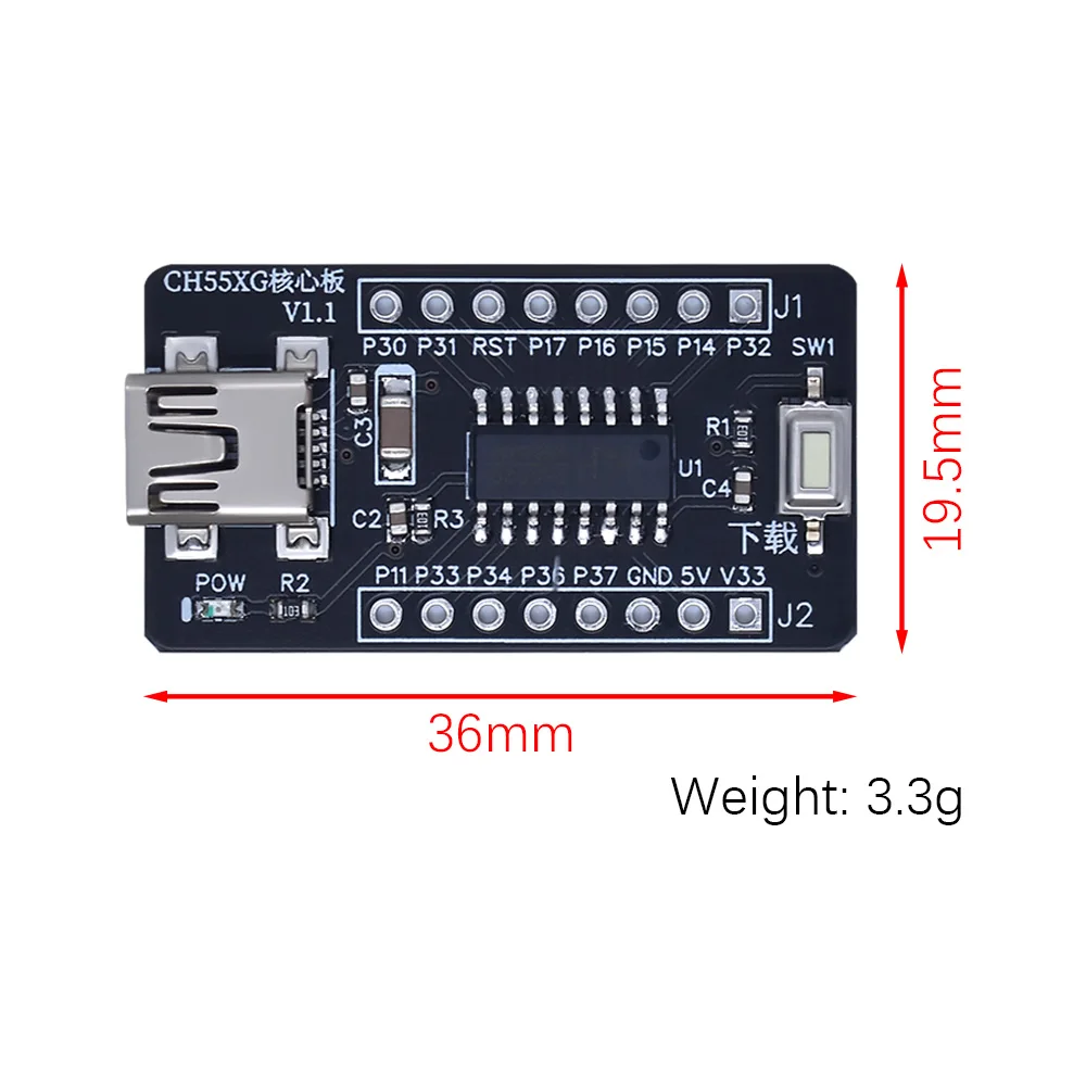 Плата WAVGAT CH552G основная плата 51 MCU макетная CH551G системная CH554 обучающая скачивание