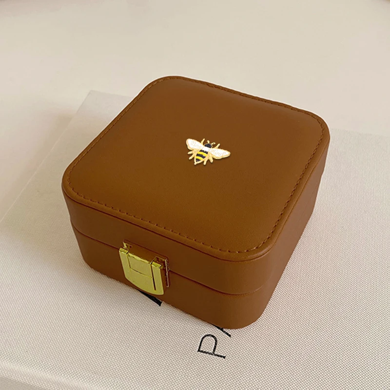 Women Jewelry Organizer Box Storage Case Girl Portable PU Leather Earring Ring Necklace Jewellery Case Organizer Boxes