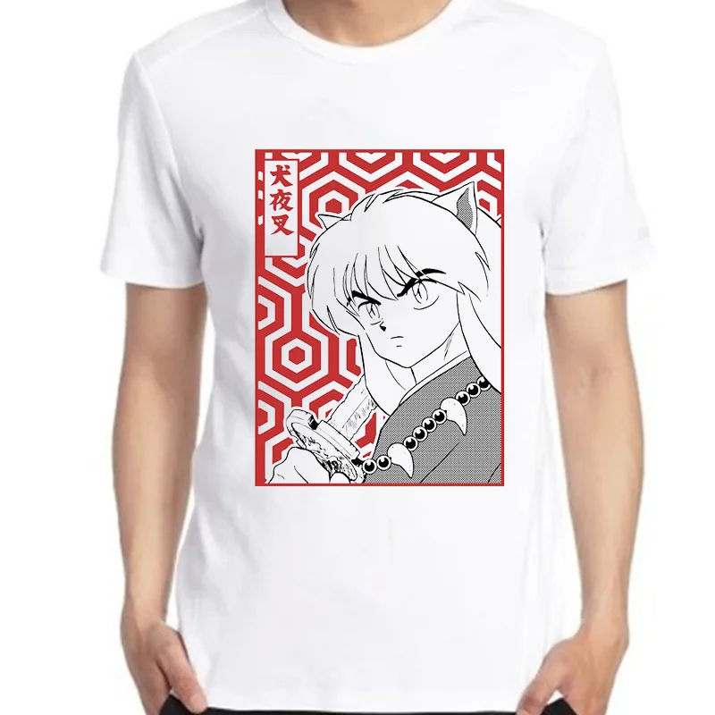 

Забавная аниме футболка Inuyasha для мужчин, повседневные футболки с коротким рукавом, японские футболки унисекс с рисунком манги, летняя мужск...