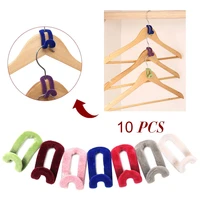 10pcs creative antislip home living household closet organizer storage holder flocking clothes rack clothes hanger