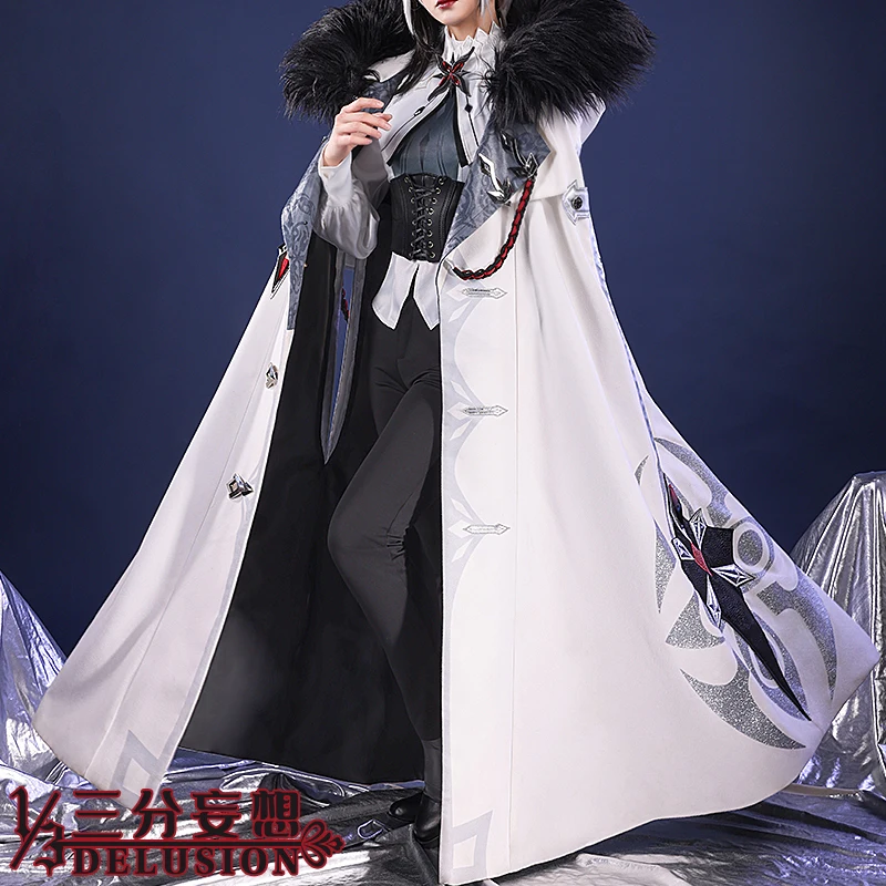 

COSLEE Аниме игра Genshin Impact Fatui Arlecchino Косплей Костюм ежедневное платье красивый плащ рубашка брюки Униформа Хэллоуин Женщины