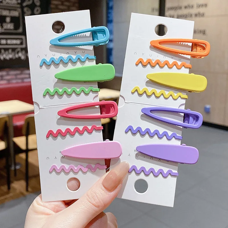 

Korean Style Hairpins Solid Color Wave Hairpin 2022 Cute Candy Bangs Clip
