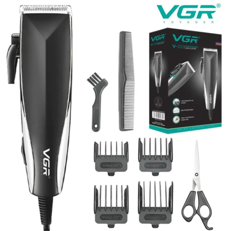 

VGR Hair Clipper Professional Hair Cutting Machine Adjustable Hair Trimmer Wired Haircut Machine Barber Clipper for Men V-033