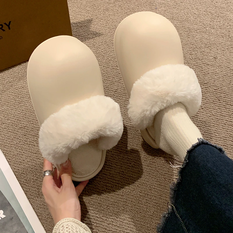 

Winter New 2023 Fashion Plush Warm Home Flat Slippers Lightweight, Soft, Comfortable Women's Indoor Fashion Plush Slippers