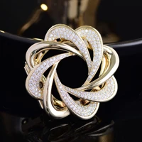 fashion zircon scarf buckle temperament fashion brooch corsage dual use accessories womens clothing corner knot matching