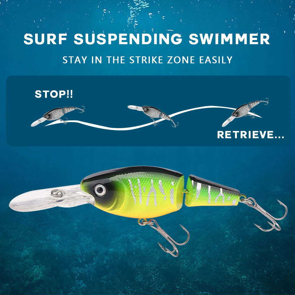 VTAVTA Двухсегментные рыболовные приманки 105 мм 15 г Плавающий малорослый искусственный корм для щук аксессуары.