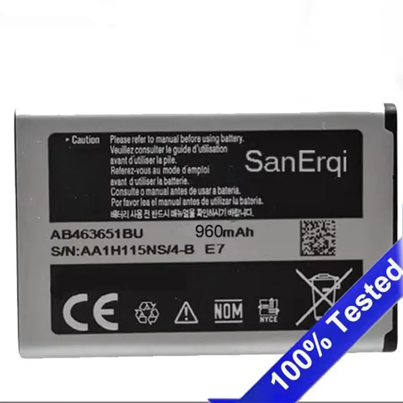 960mAh AB463651BU Battery For Samsung S3650 S5600 S5610 S5630C S5560C C3370 C3200 C3518 F400 F408 F270 S5296 C3322