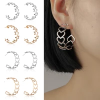 heart and star hoop circle earring for women new vintage metal statement big heart earrings accessories