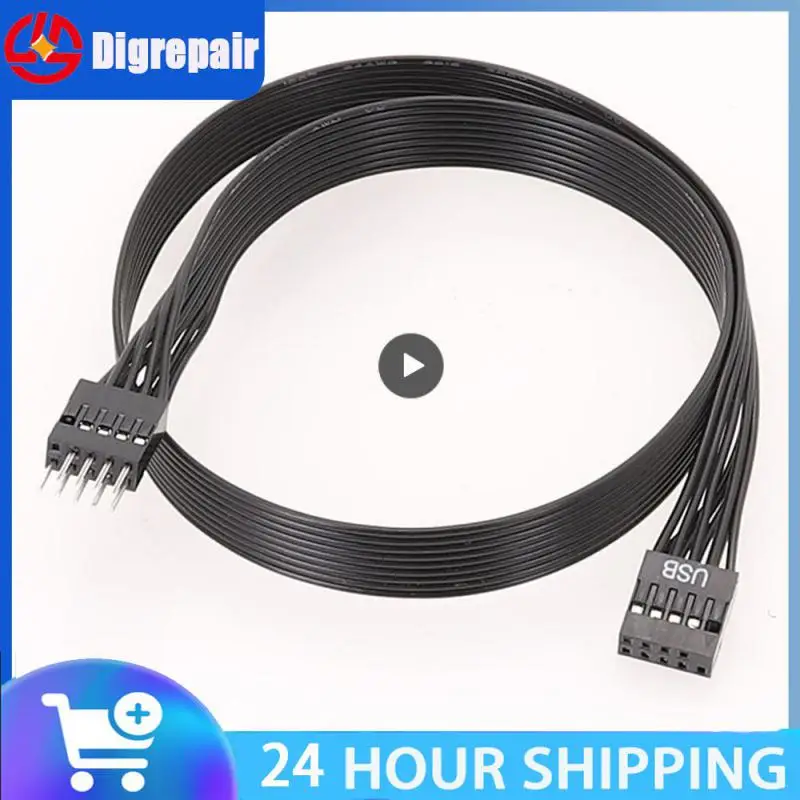 

About 8g Pvc Insulation 9-pin Adapter Cable Not Easy To Damage Motherboard Usb Extension Cable Lagging Design Black Long Life