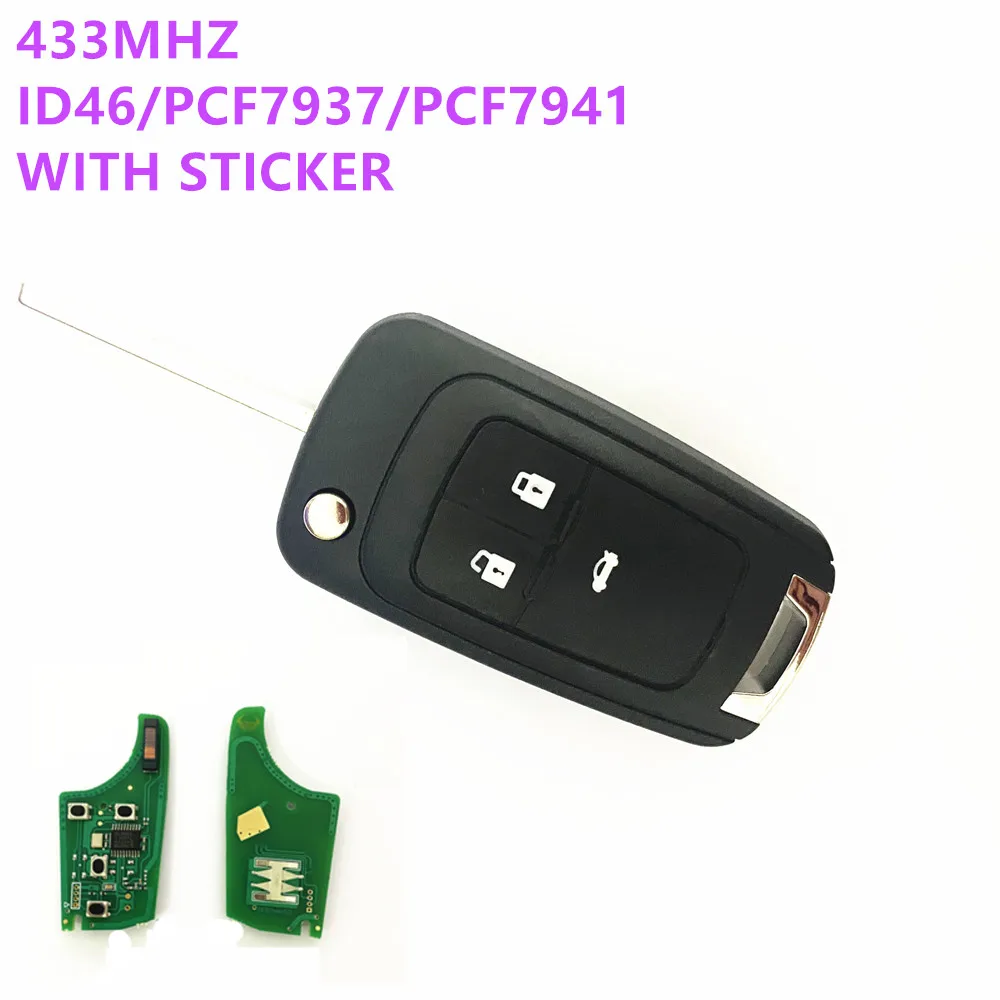 Ключ дистанционного управления ID46 PCF7931 PCF7937 433 МГц для Chevrolet Malibu Cruze Aveo Spark Sail orlando
