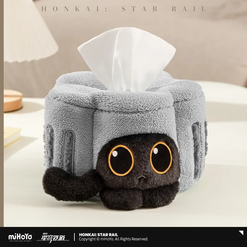 Фото [Подлинный] miHoYo оригинальный Honkai: Star Rail Ruan Mei's Creature, мусорный торт, рисовые клецки, плюшевая коробка для салфеток, корабль, косплей, рождественский подарок №3