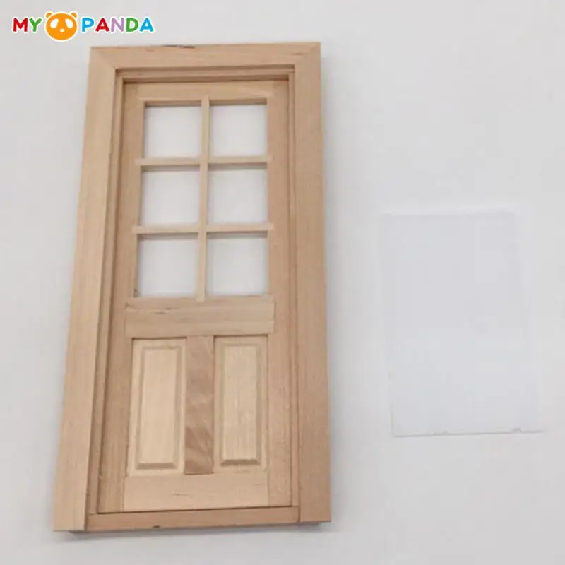 

1/12 Dollhouse Miniature Wood External Single Door Unpainted DIY Accessories