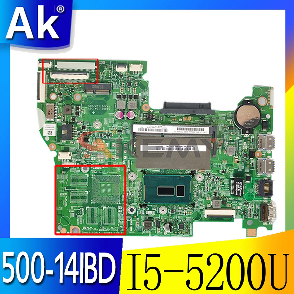 

Akemy LT41 MB 14217-1M Laotop motherboard for Lenovo YOGA 500-14IBD FLEX3-1470 (14 inch) original mainboard I5-5200U GM