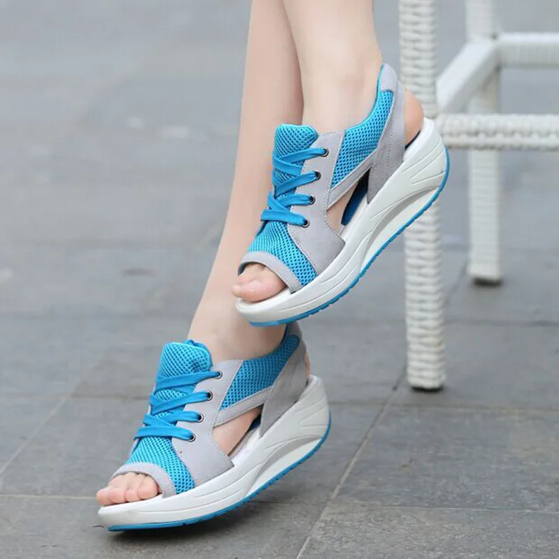 

Women Sandals 2022 New Lady Platform Chunky Sandals Lace Up Comfortable Women's Sandals Open Toe Casual Summer Sports Shoes