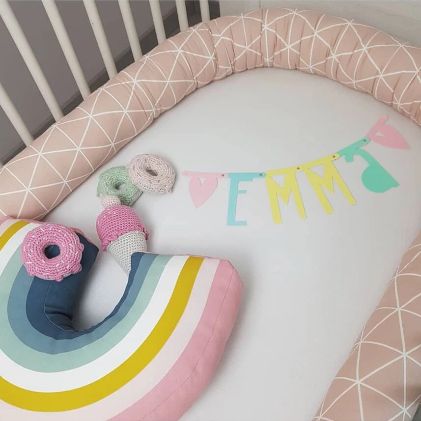 Cloud Pillow Children Room Decoration Protector Newborn Crib Bumper Cotton Kids Long Cushion 200cmx12cm