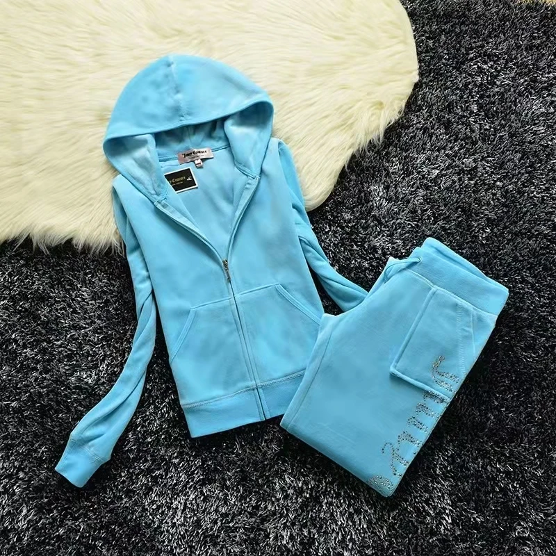 Spring/summer Juicy Coutoure Tracksuit Brand Velvet Fabric Tracksuits Fleece 2 Piece Set Suits Shorts Sets Fat Sister Sportswear