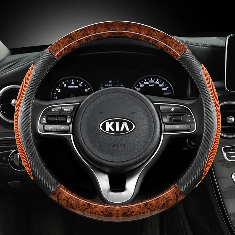 

Mahogany Wood Grain Car Steering Wheel Cover For Kia K5 Optima 2016 2017 2018 Sportage KX5 2016-2018 2019 Niro 2017 2018 2019