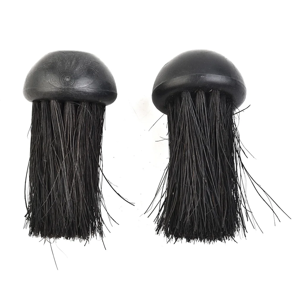 

Hearth Brush Head Fireplace Brush Home Replacement Round 2 Pcs 3/8 Inch Threaded Hole Black Coconut Palm Bristles