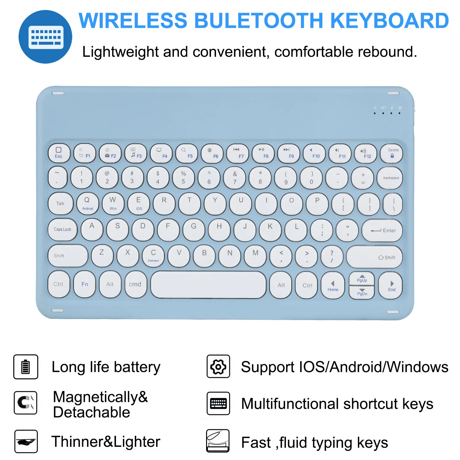 Фото Для iPad Mini 6 чехол с беспроводной Bluetooth подставкой для клавиатуры для iPad 10.2 Чехол Pro 11 10,9 2021 Air 4 2020 10.9 №5