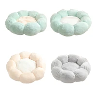 fluffy cat bed soft plush pet mat bed warm and comfortable suitable for cat winter pets round machine washable non slip