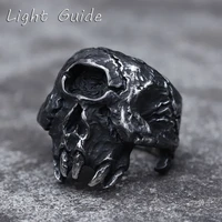 2022 new mens 316l stainless steel rings retro 3d alien predator finger gothic punk movie jewelry gifts free shipping