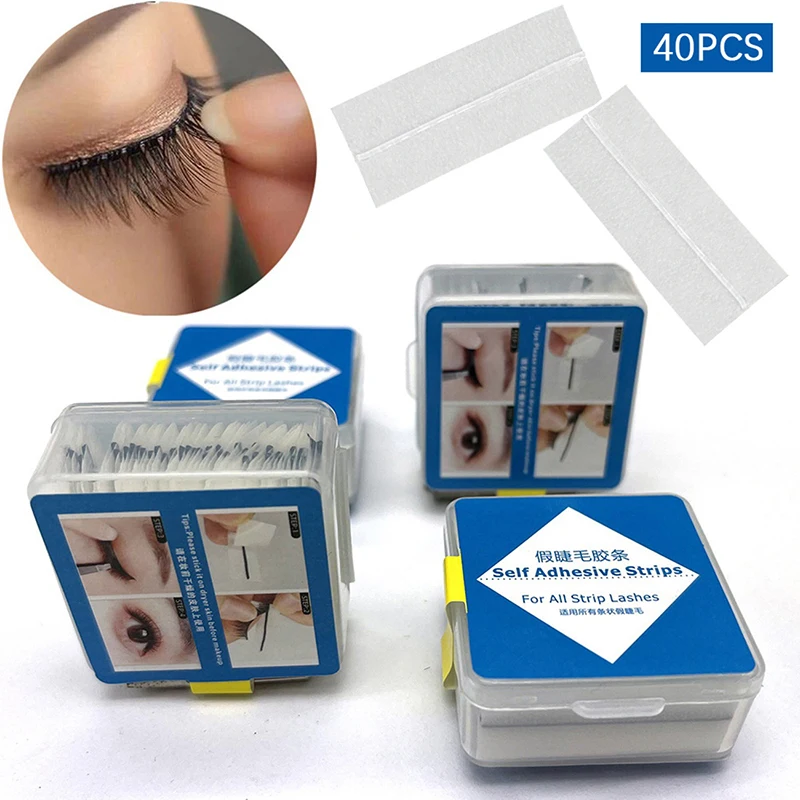 

40 шт./кор. клеевая полоска для ресниц, многоразовые самоклеящиеся инструменты для макияжа ресниц без клея, гипоаллергенные ресницы