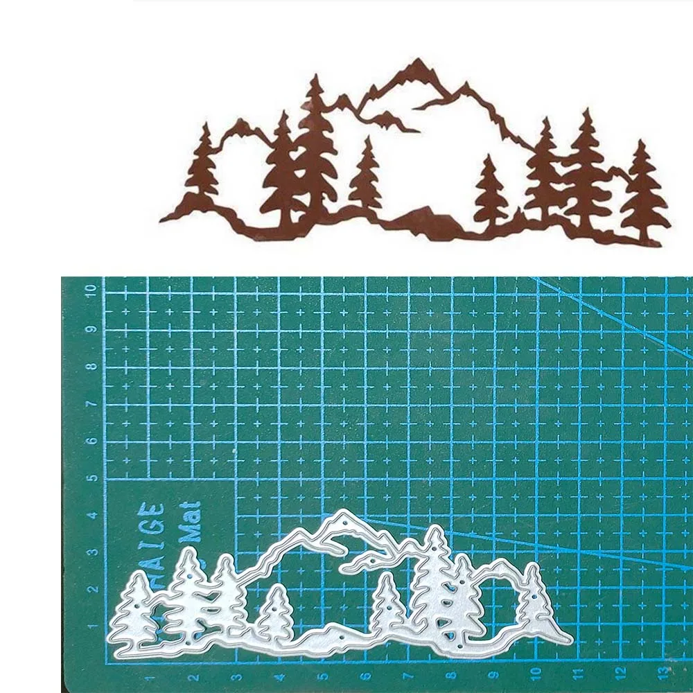 

Metal cutting dies cut die mold Tree and mountain decoration Scrapbook paper craft knife mould blade punch stencils