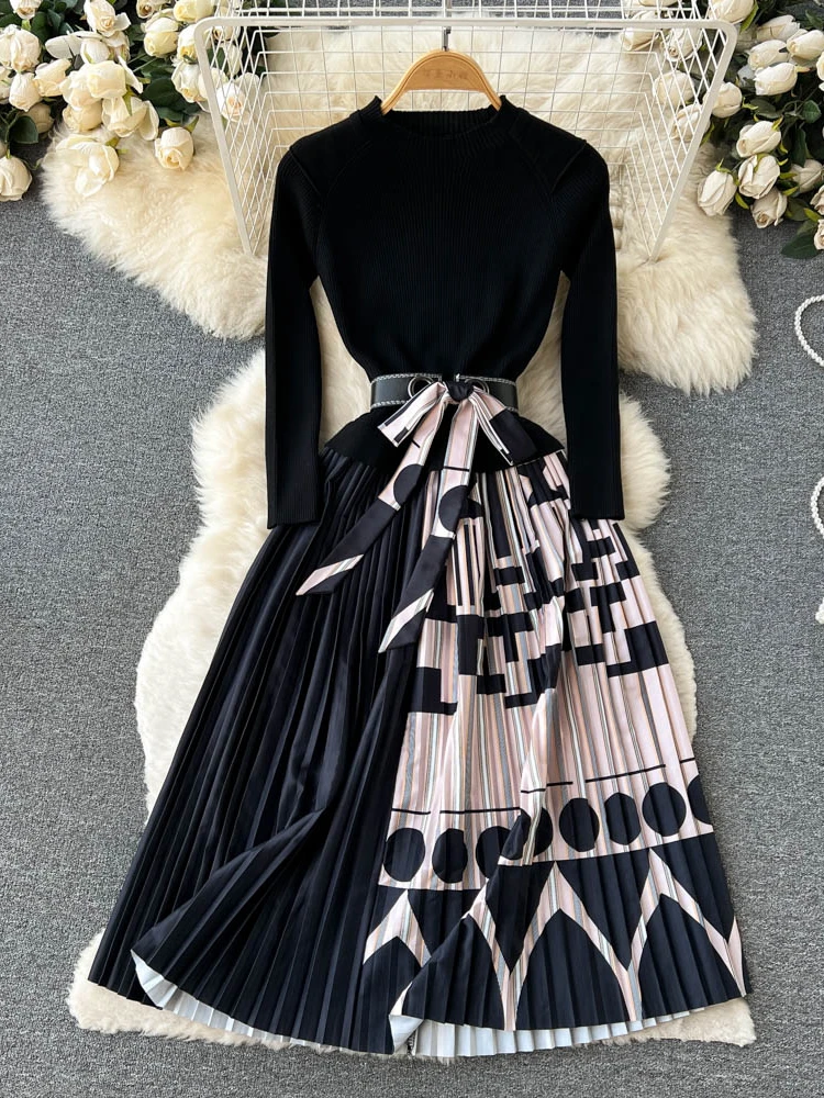 

Женское шифоновое платье-пуловер Aibeautyer, повседневное облегающее ТРАПЕЦИЕВИДНОЕ ПЛАТЬЕ до середины икры с цветочным принтом и круглым выре...