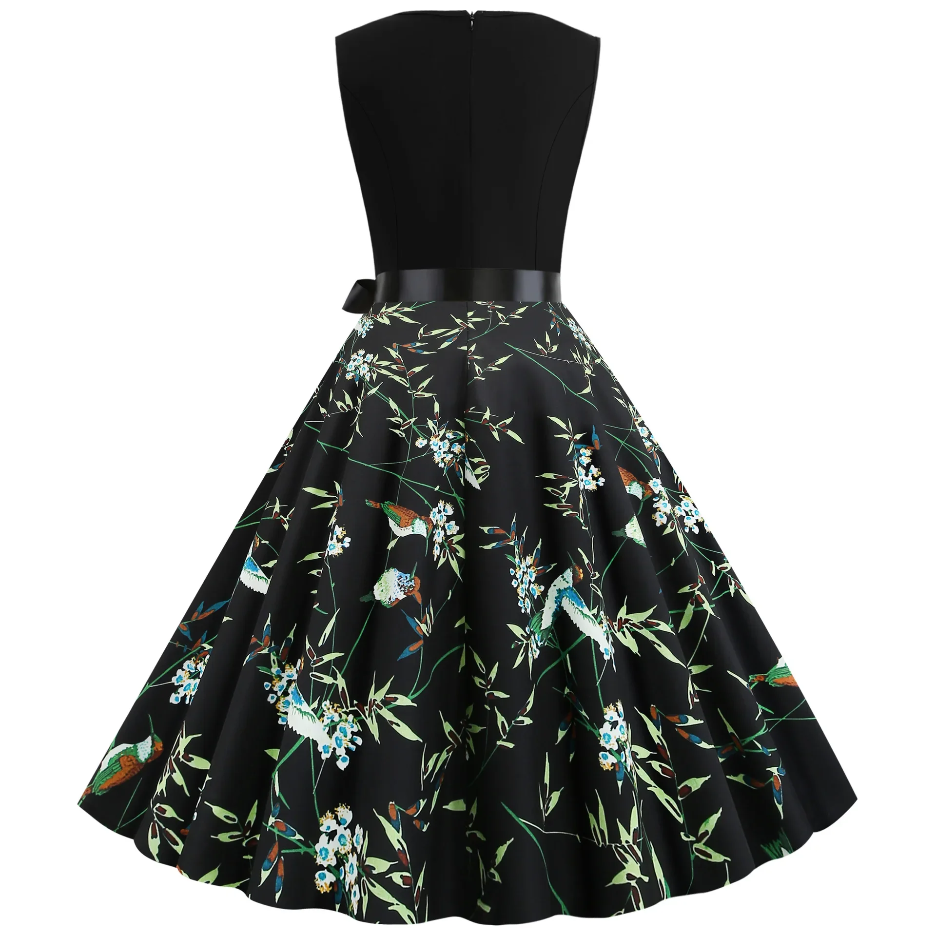 Eaby Amazon Лидер продаж винтажное платье с принтом без рукавов шелковый шарф