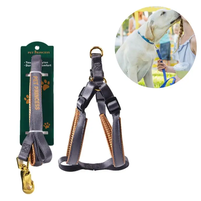 

Dog Walking Leash Adjustable Pet Nylon Leash For Dogs Anti-Breakaway Dog Harness With 2 Buckles Dog Secure Leash For Camping