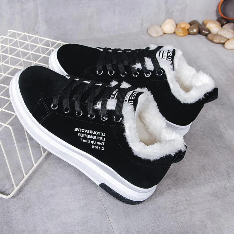 Женские плюшевые кроссовки на массивной подошве повседневная спортивная обувь