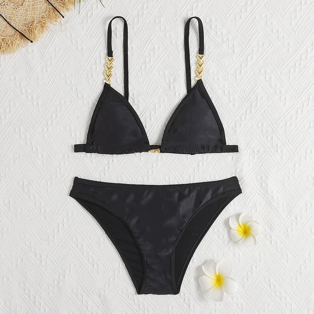 

Sexy Chain Print Bikini Set Ladies Swimsuit 2 Piece Beach Spa Bikini