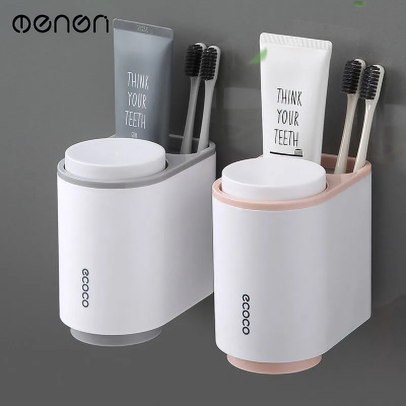 

MENEN Toothbrush Holder Toothpaste Squeezer Wall Mounted for Bathroom Cup Accessories Set LF71098