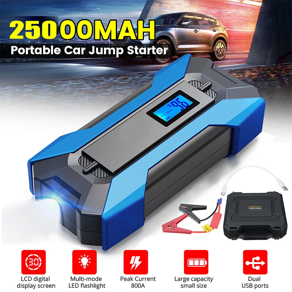 

Пусковое устройство для автомобиля, 25000 мА · ч, а, зарядное устройство, аварийный внешний аккумулятор, бустер для запуска бензиновых и дизельных автомобилей 12 В