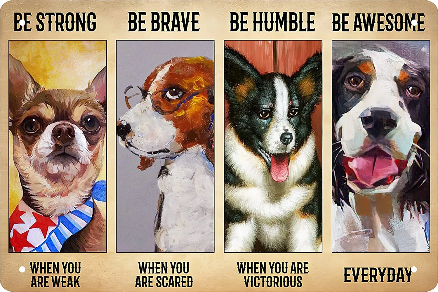 

Funny Dog Decor Retro Metal Tin Sign Pet Lovers - Motivational Quote - Vintage Farm Art Sign for Home Office Room Coffee