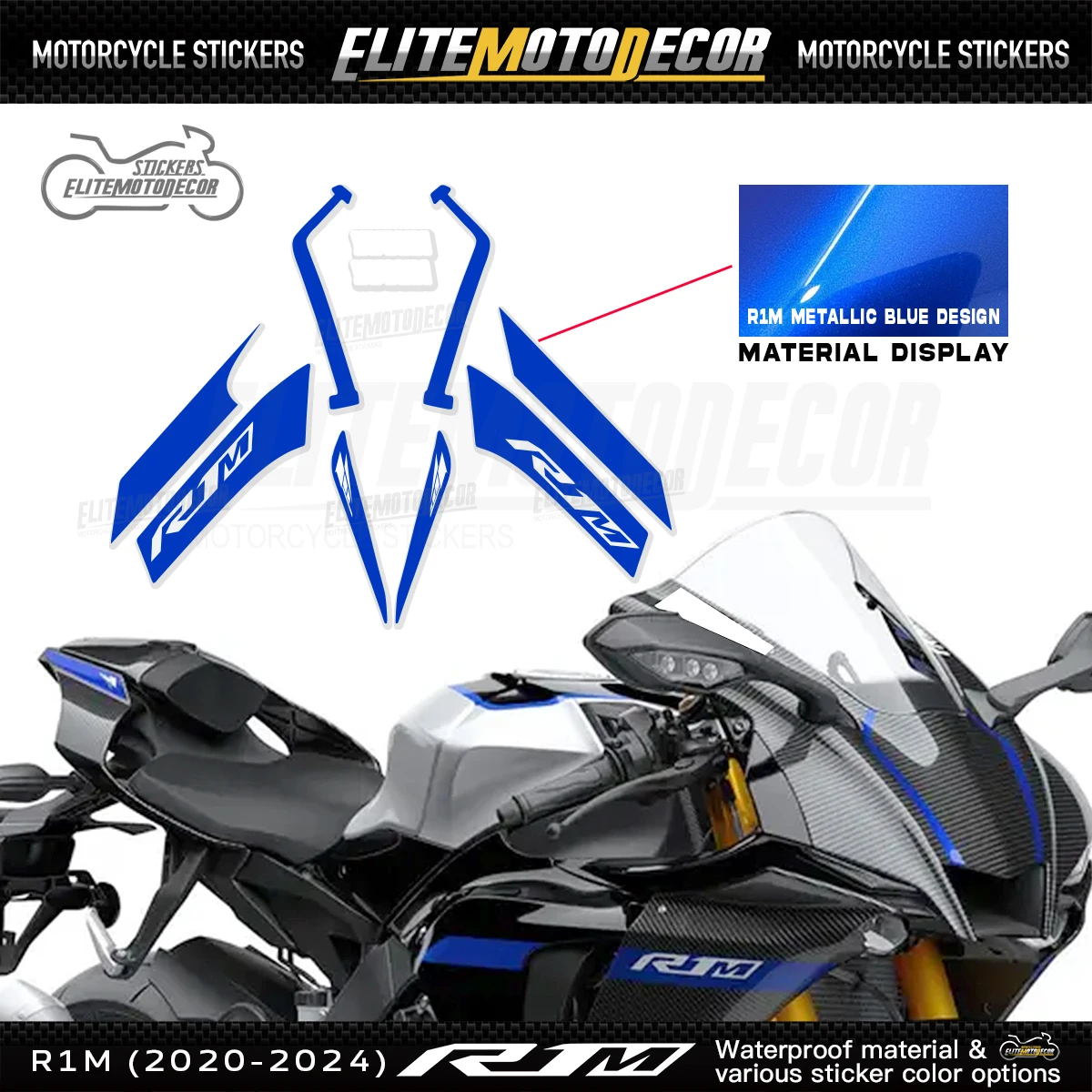 YZF R1 R1M 2024, новый обтекатель мотоцикла, индивидуальная наклейка, наклейка на полный автомобиль, наклейка для YAMAHA R1M 2020 2021 2022 2023 2024 (art.: 3920cdcf5a2c2) - 3920cdcf5a2c2