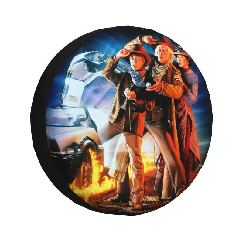 

Custom Back To The Future Spare Tire Cover for Jeep Toyota Mitsubishi 4WD 4x4 RV Car Wheel Protector 14" 15" 16" 17" Inch