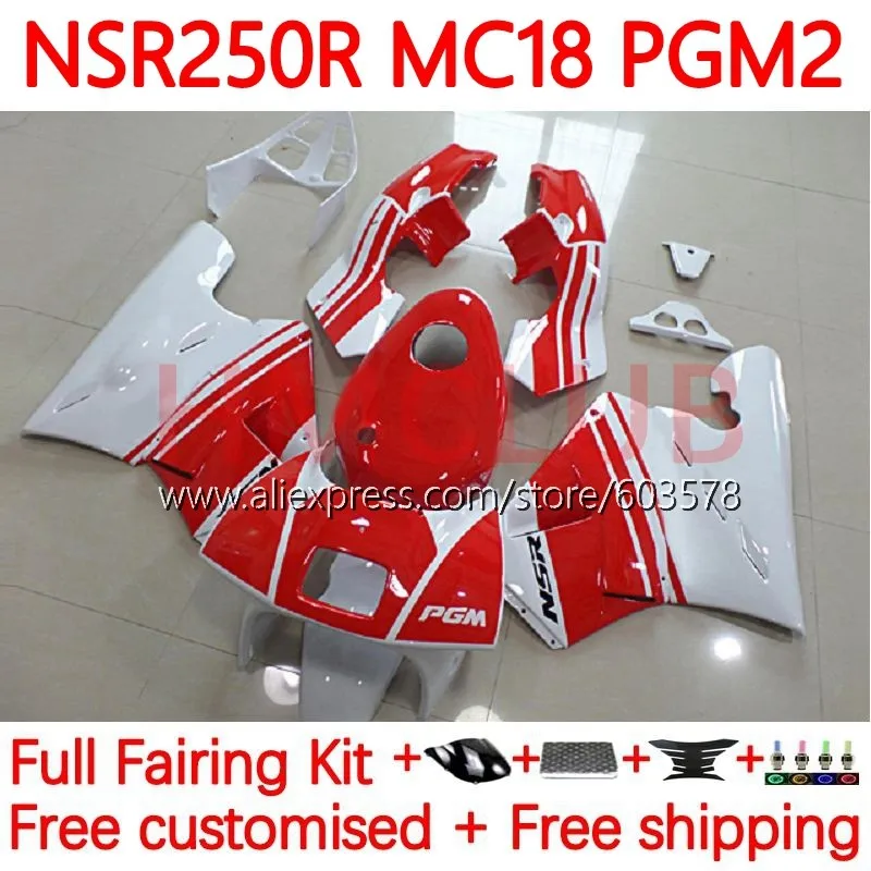 

Body For HONDA NSR250 NSR 250 R RR MC18 PGM2 NSR 250R NS250 MC16 NSR250R 1988 1989 NSR250RR 88 89 Fairing 124No.23 red stock blk