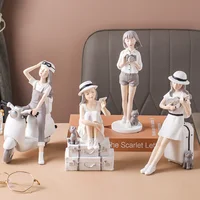 Home Decoration Beautiful Girl Sculpture Ornaments Figurines for Interior Kawaii Room Home Decor Desk Accessories New Year Gift