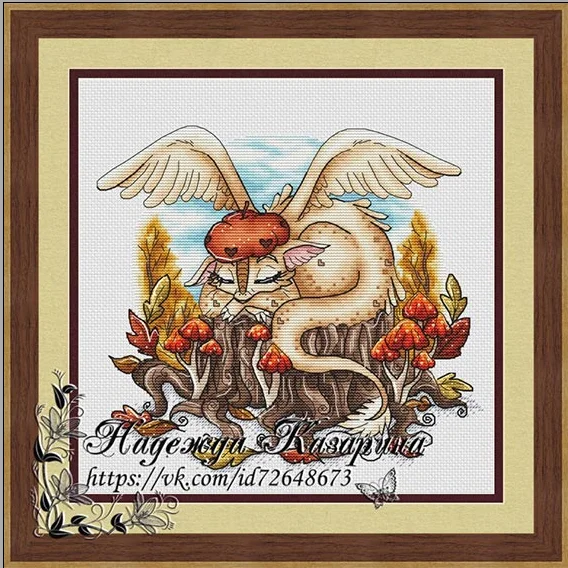 

Mushroom Dragon 34-32 embroidery kits, cross stitch kits,cotton frabric DIY homefun embroidery Shop7