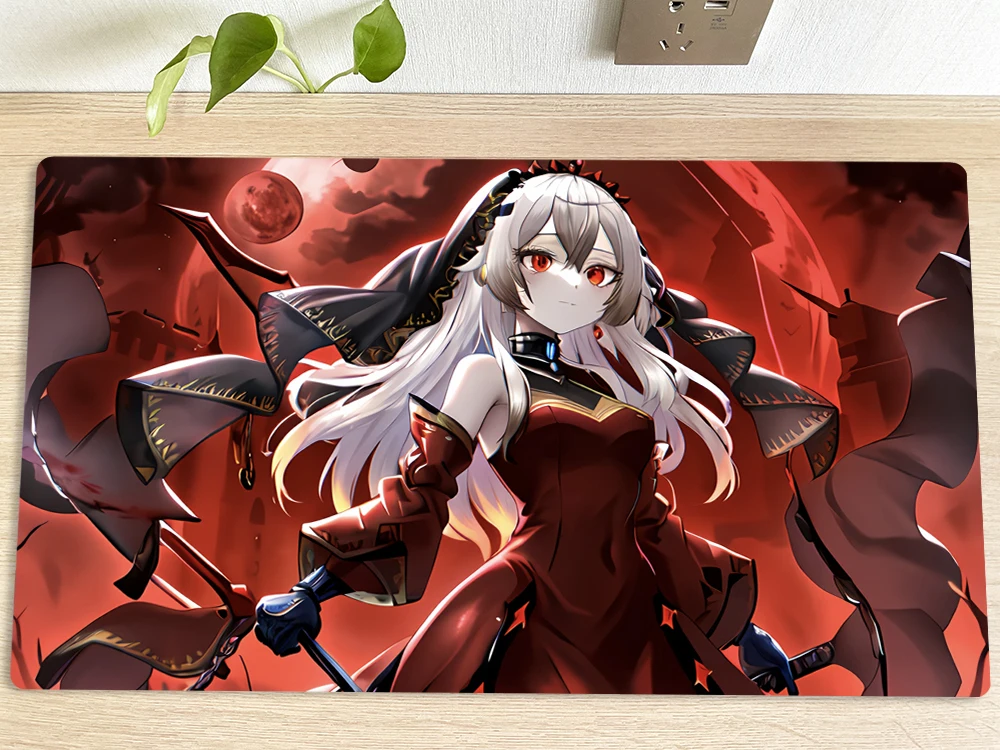 

YuGiOh Playmat Red Cartesia, the Virtuous TCG CCG Mat Trading Card Game Mat Table Desk Mouse Pad Gaming Play Mat Free Bag
