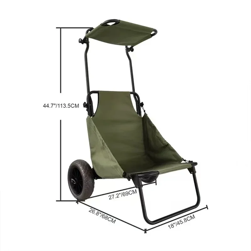 Тележка для стула рыбалки алюминиевая складная тележка кемпинга пляжа