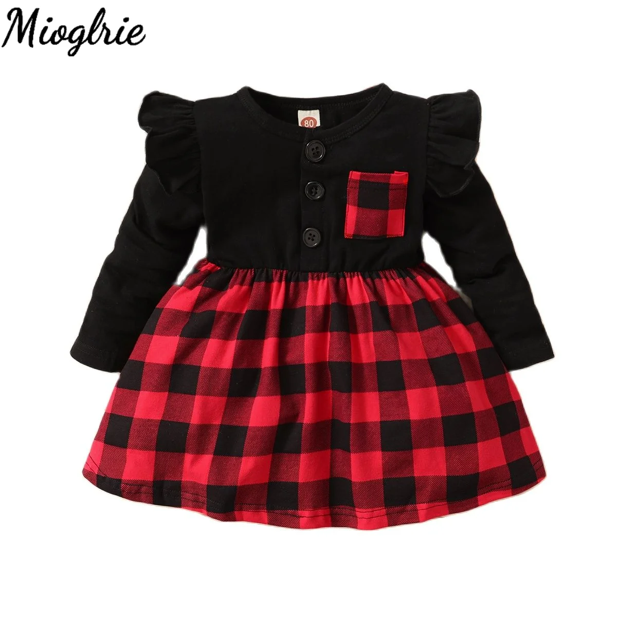 

Plaid Baby Girl Dress Long Sleeve Princess Dresses Ruffled Costume for Baby 0 3 Newborn Baby Girl Clothes Girl Kids Dress 2years