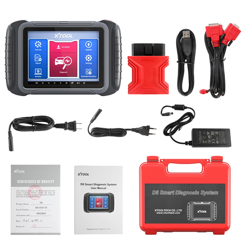 

XTOOL D8 BT OBD2 Full System Diagnostic Tool ECU Coding Scanner Key Programming Injector Coding ABS EPB CAN FD 31 Support CAN