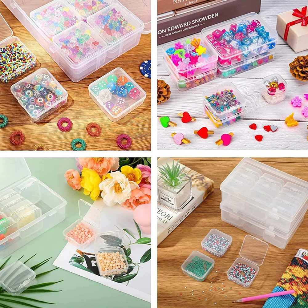 Пластиковая прозрачная коробка для хранения органайзер контейнер игрушек колец