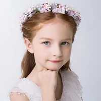 children hair accessories the princess pearl headdress wedding banquet flower hairband kids