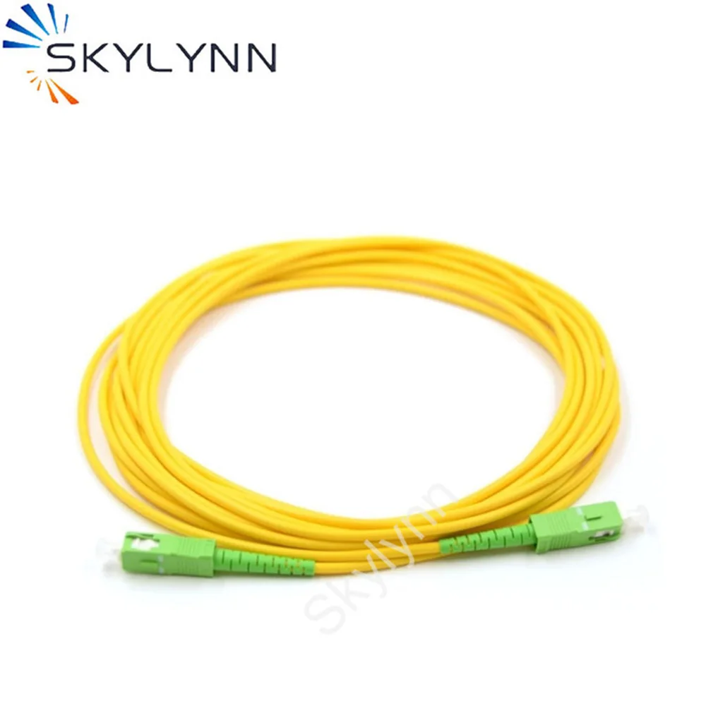 Promotion 50 Pcs 2 Meter Length SC/APC-SC/APC SM G652D SX 3.0mm Optical Fiber Patch Cord Yellow LSZH Jacket（Limited Quantity)
