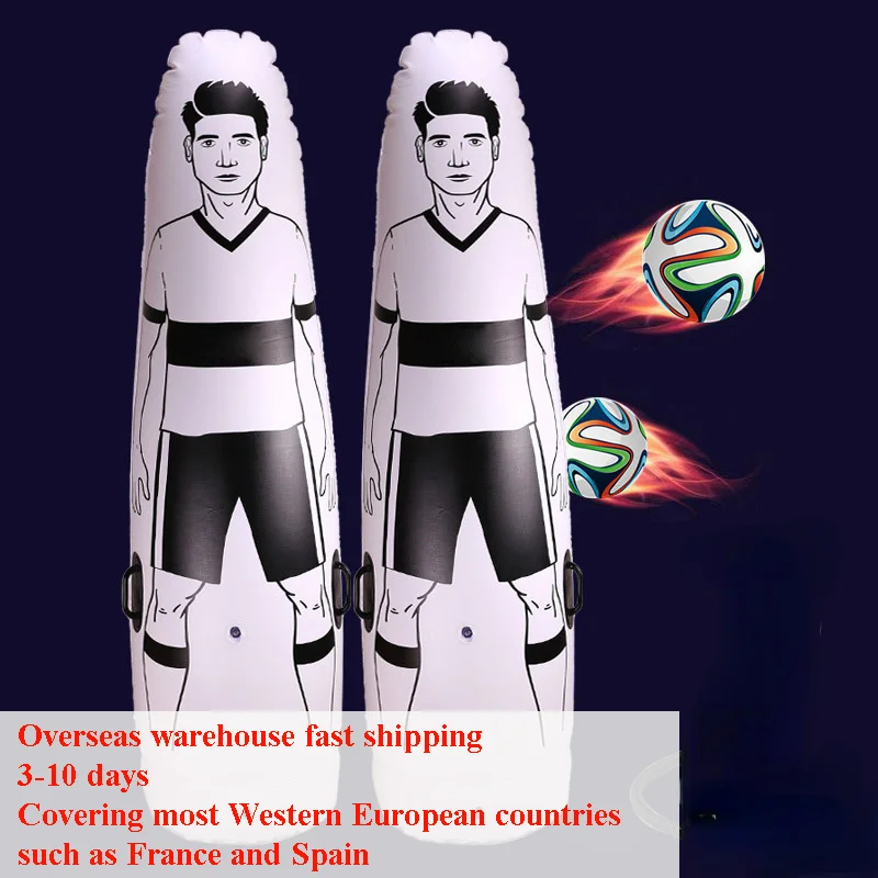 RU 1.75m PVC Adult Inflatable Football Training Goal Keeper Solo Soccer Trainer Tumbler Air Dummy Tool Inflatable Tumbler Wall